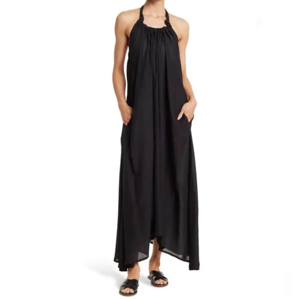 Elan | Black Halter Cover-Up Maxi Dress Size M